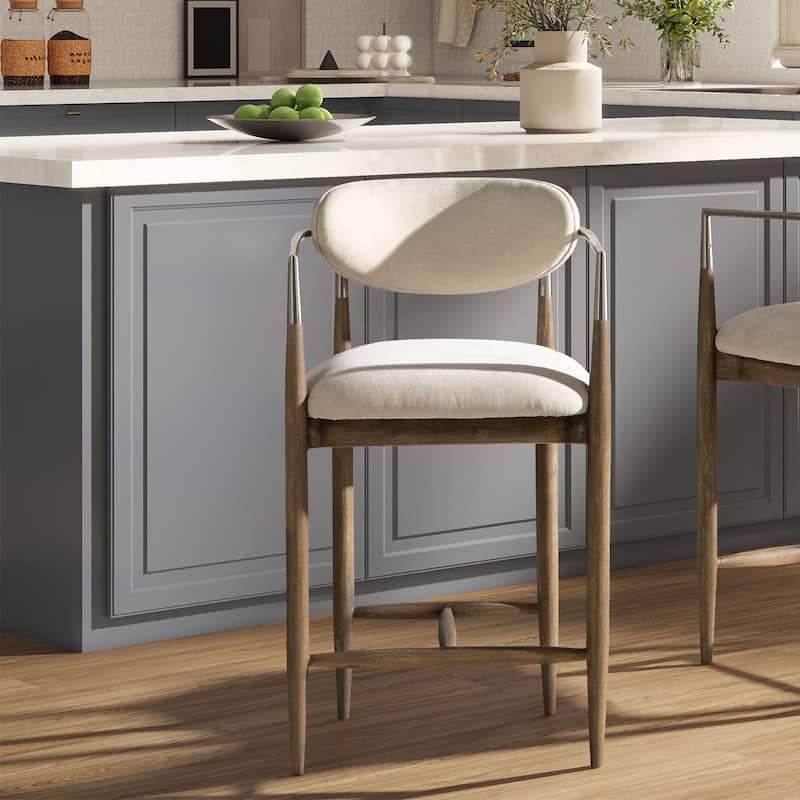 Artemis 26" Mixed Material Upholstered Counter Stool