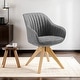 preview thumbnail 33 of 56, Art Leon Modern Wood Swivel Chair with Oak Legs GRAY