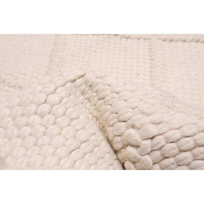 ECARPETGALLERY Braid weave Sienna Cream Wool Rug - 2'4 x 6'9