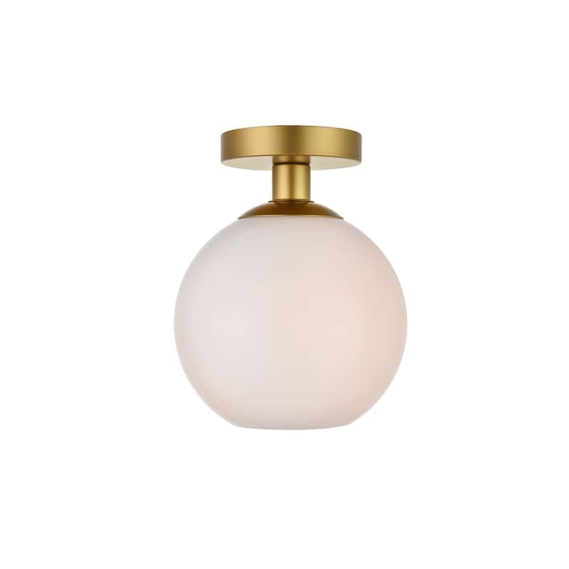 1-Light Flush Mount with 8 inch Frosted White Glass