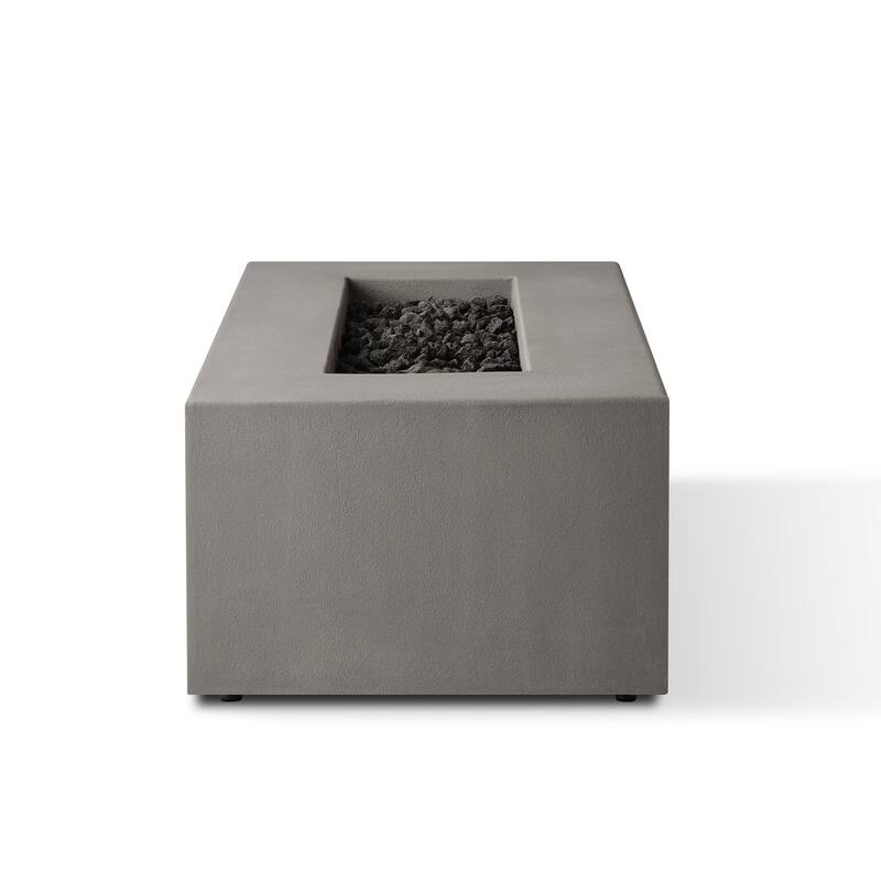Provo Casual Rectangle Natural Gas Fire Table in Flint by Jensen - 60 x 30 x 19