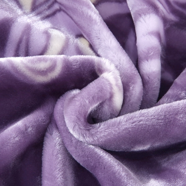 Reversible Mink Fleece Blanket Different Pattern in Each Side - On