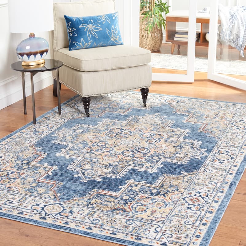 SAFAVIEH, Olympia Desdemona Abstract Rug - 7'9" x 10'5" - Blue/Beige