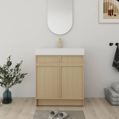 Bathroom Vanity With Sink In 24/30/36 Inch, Freestanding Bathroom Vanity With Soft Close Door and Adjustable Shelf
