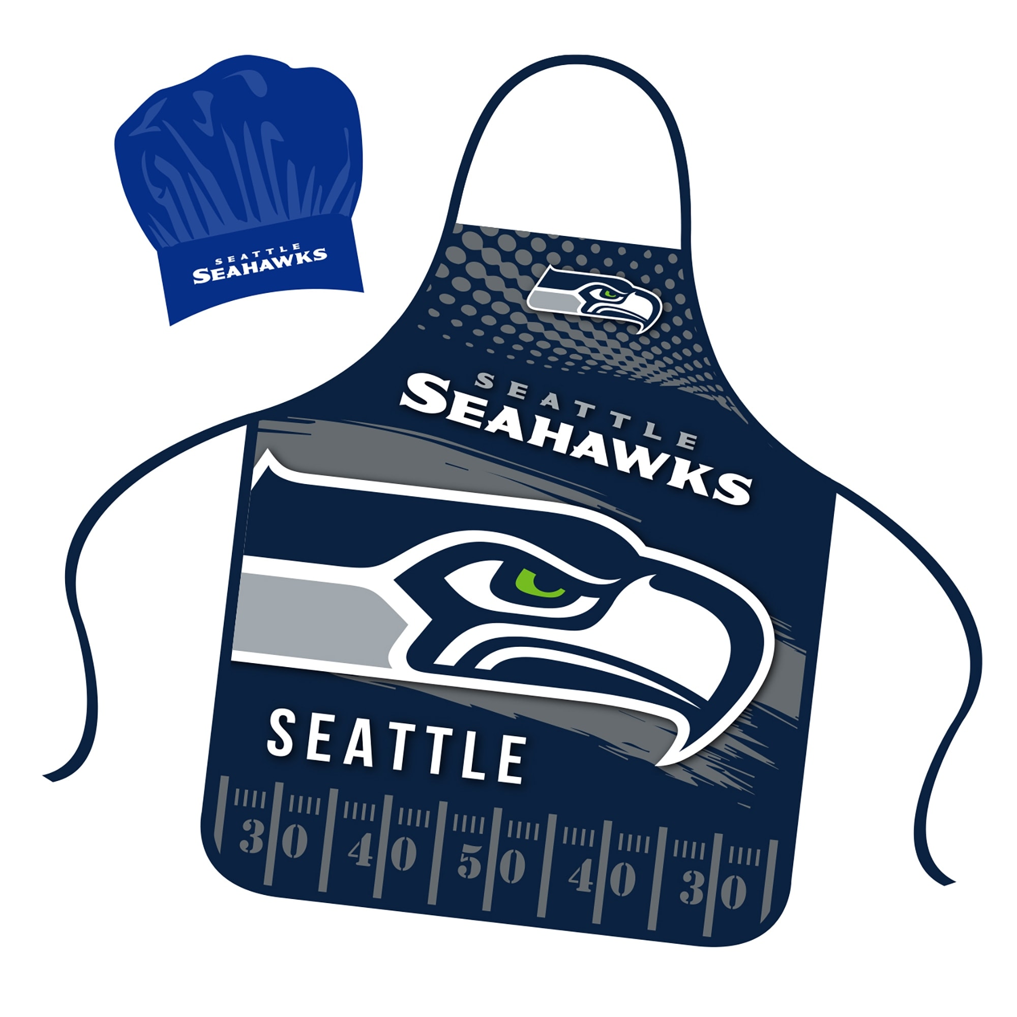 NFL Apron & Chef Hat Set, with Large Team Logo - Seattle Seahawks - 31" x 25"