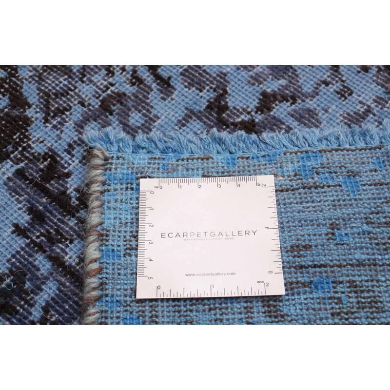 ECARPETGALLERY Hand-knotted Color Transition Denim Blue Wool Rug - 7'9 x 10'10