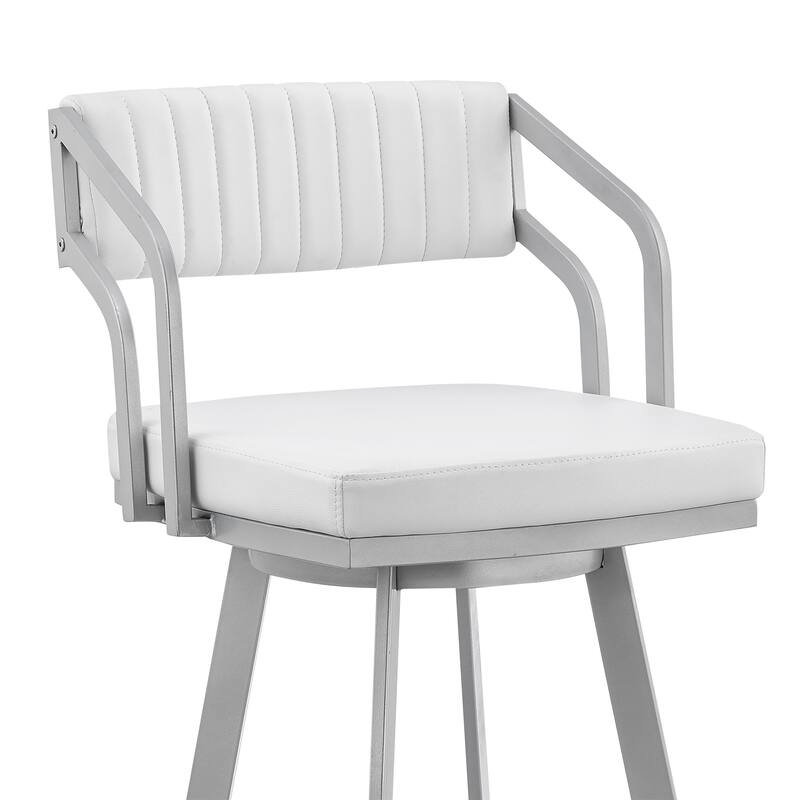 Scranton Faux Leather & Metal Swivel Counter/Bar Stool