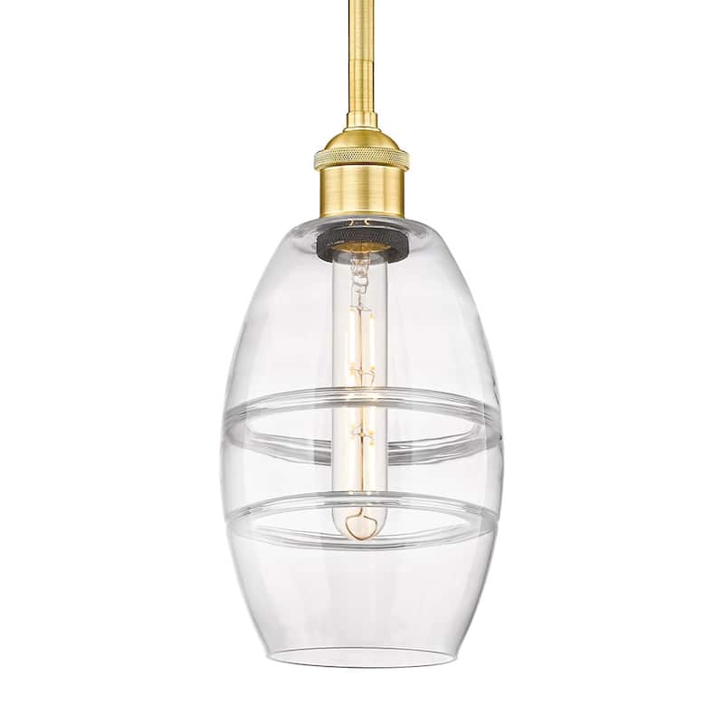 Innovations Lighting 616-1S 8 6 Vaz Pendant Vaz 6" Wide Mini Pendant - Satin Gold / Clear