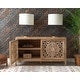 preview thumbnail 11 of 10, Linon Heaton 2-Door Bohemian Wooden Cabinet