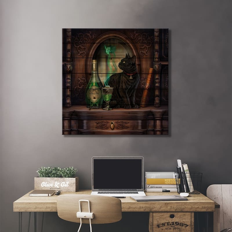 Absinthe Print On Wood by Lisa Parker - Multi-Color