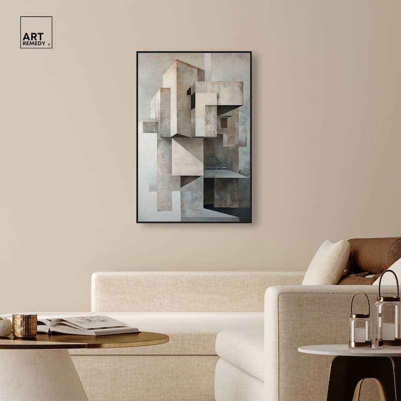 Grey Matrixy Canvas by Art Remedy