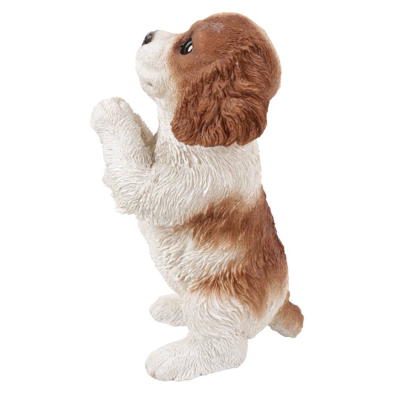 8.5" Praying Cavalier King Charles Spaniel Puppy Outdoor Garden Statue