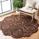 preview thumbnail 2 of 21, SAFAVIEH Handmade Natural Fiber Ljiljanka Floral Jute Rug 3' Round - Brown