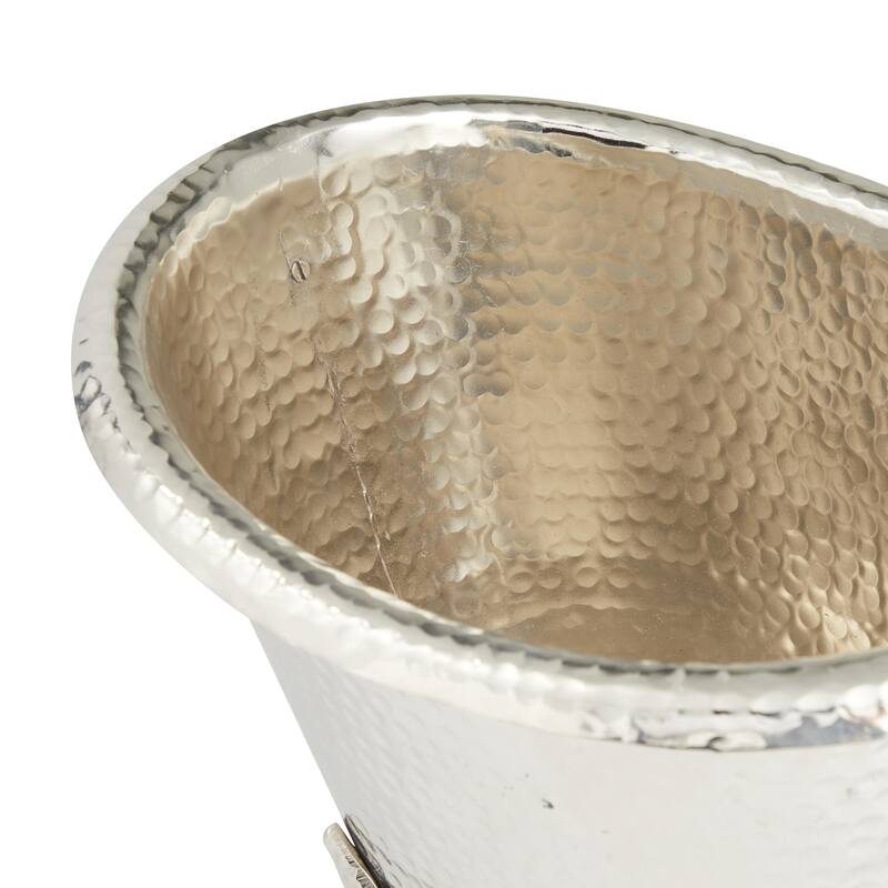 Aluminum Metal 4 or 6 Bottle Ice Bucket - Silver - Roche River Decor