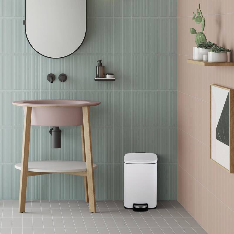 Innovaze 1.3 Gal./5 Liter Rectangular Step-on Trash Can for Bathroom and Office