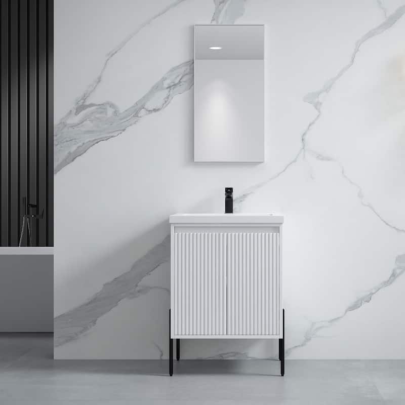 Ripple 24" Bathroom Vanity Kit (Assembly Required) - White
