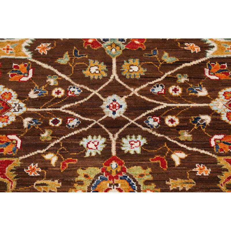Vegetable Dye Floral Ziegler Wool Area Rug Handmade Oriental Carpet - 6'5" x 9'7"