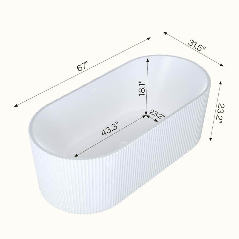59/67" Acrylic Freestanding Bathtub