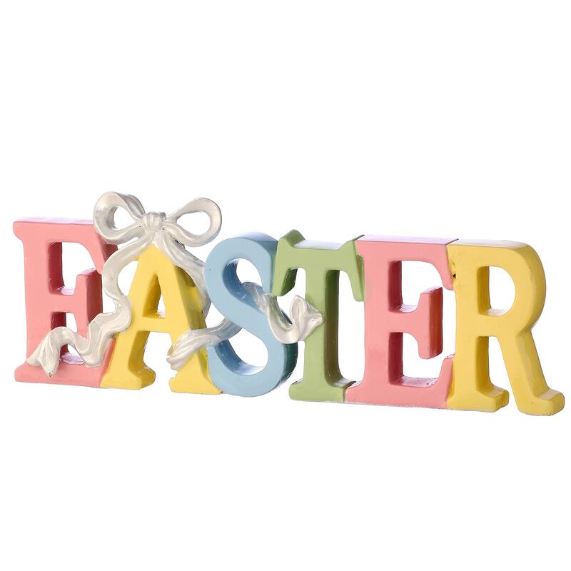 10" L Resin Easter Sign With Bow