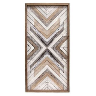 Chevron Pattern Driftwood Print Frame ideal for Display Hanging or Wall Decor - 24.5” high by 12.75” wide by 1.5” deep