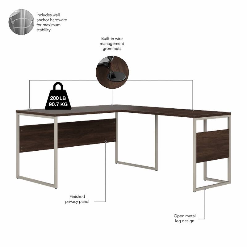 Hybrid 60W L Shaped Table Desk with Drawers by Bush Business Furniture