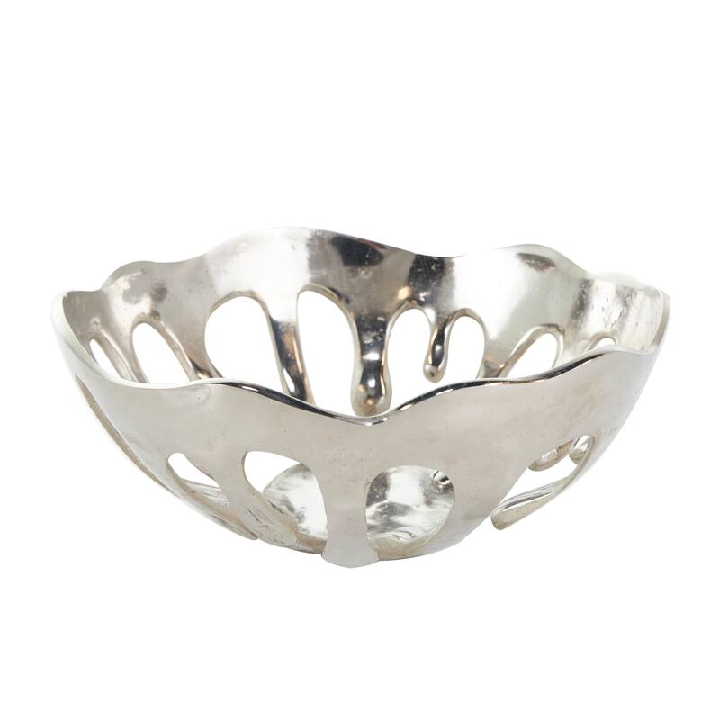 Aluminum Metal Drip Decorative Bowl with Open Frame Design (Set of 2)