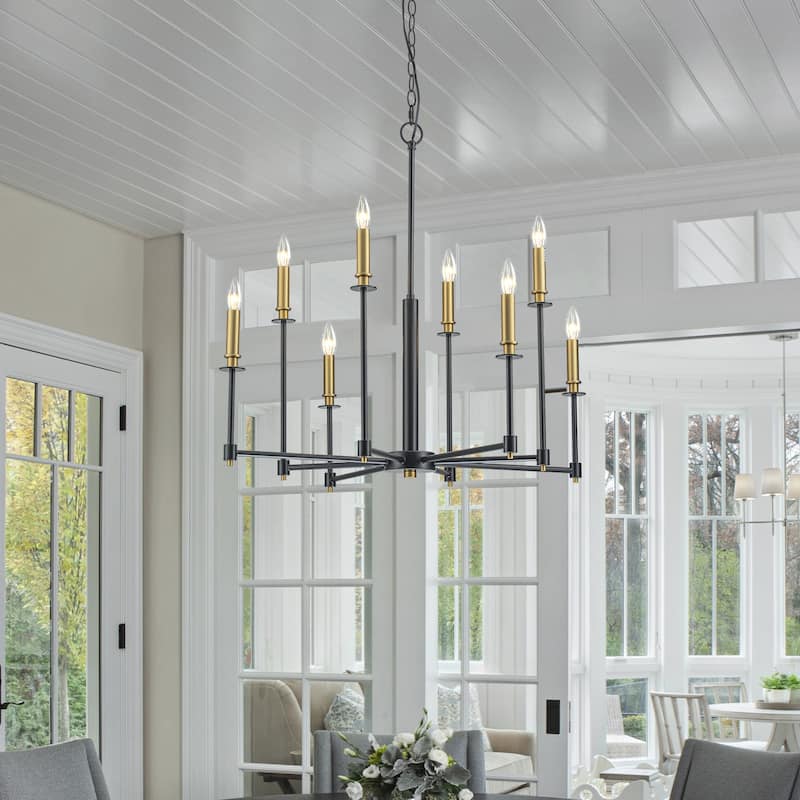 8-Light Classic Candle Chandelier Kitchen island Hanging Pendant for dining room