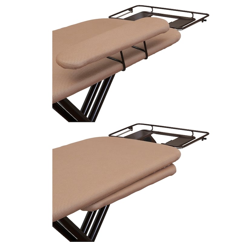 Household Essentials 4-Leg Ironing Station with Sleeve Board and Iron Rest Hanger Bar - 49.0"L x 18.0"W x 38.0"H