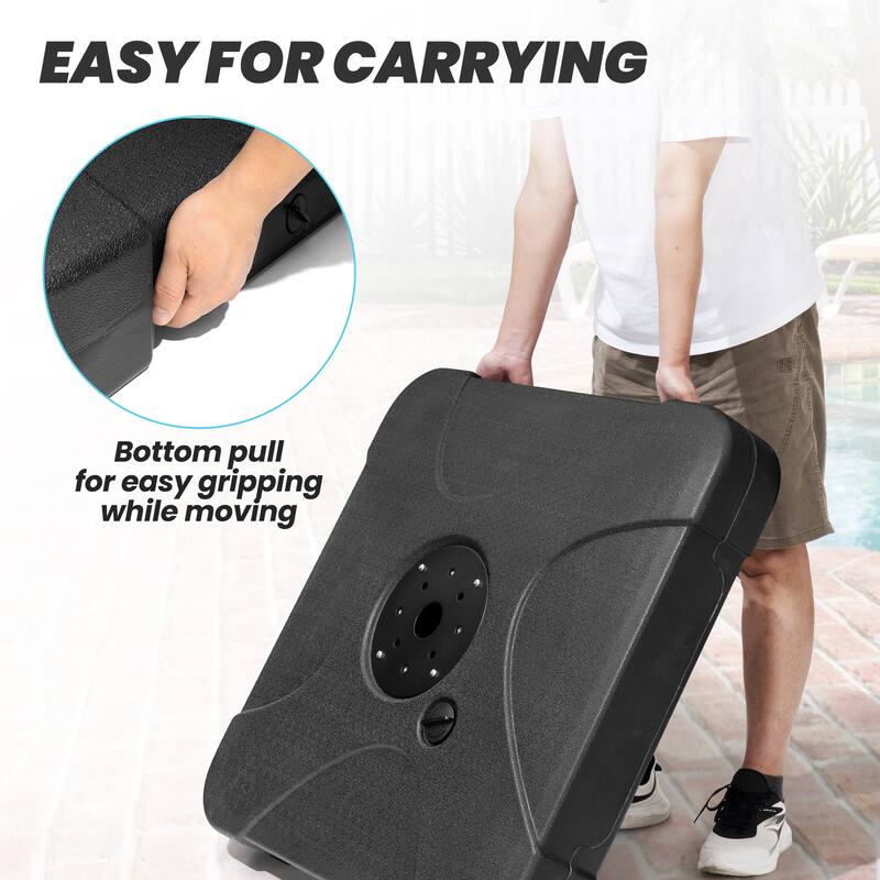 Heavy Duty Sand Water Fillable Patio Offset Cantilever Umbrella Weighted Base - 33.27" L x 33.27" W x 4.72" H