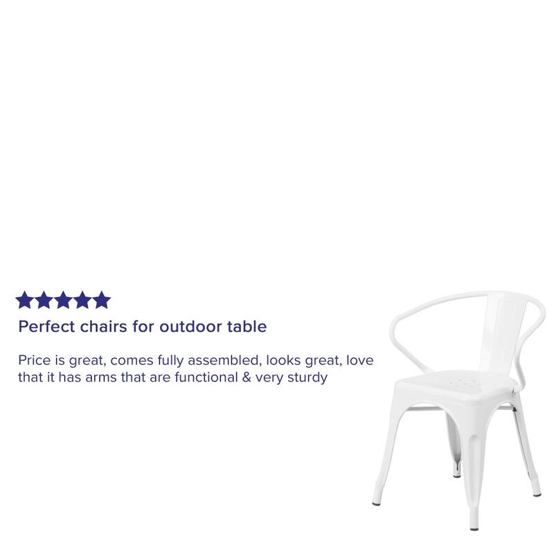 4 Pack Metal Indoor-Outdoor Chair with Arms