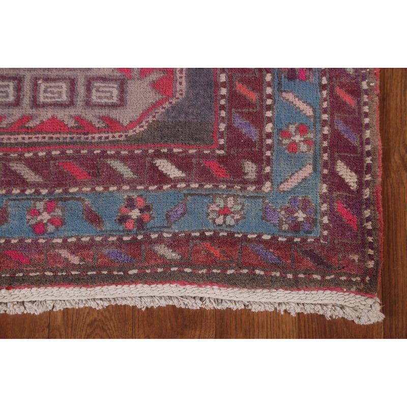 Over-Dyed Meshkin Persian Vintage Runner Rug Hand-Knotted Wool Carpet - 4'3" x 10'5"