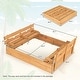 preview thumbnail 8 of 8, Gymax Kids Large Wooden Sandbox Outdoor Cedar Sandpit with 2 Bench
