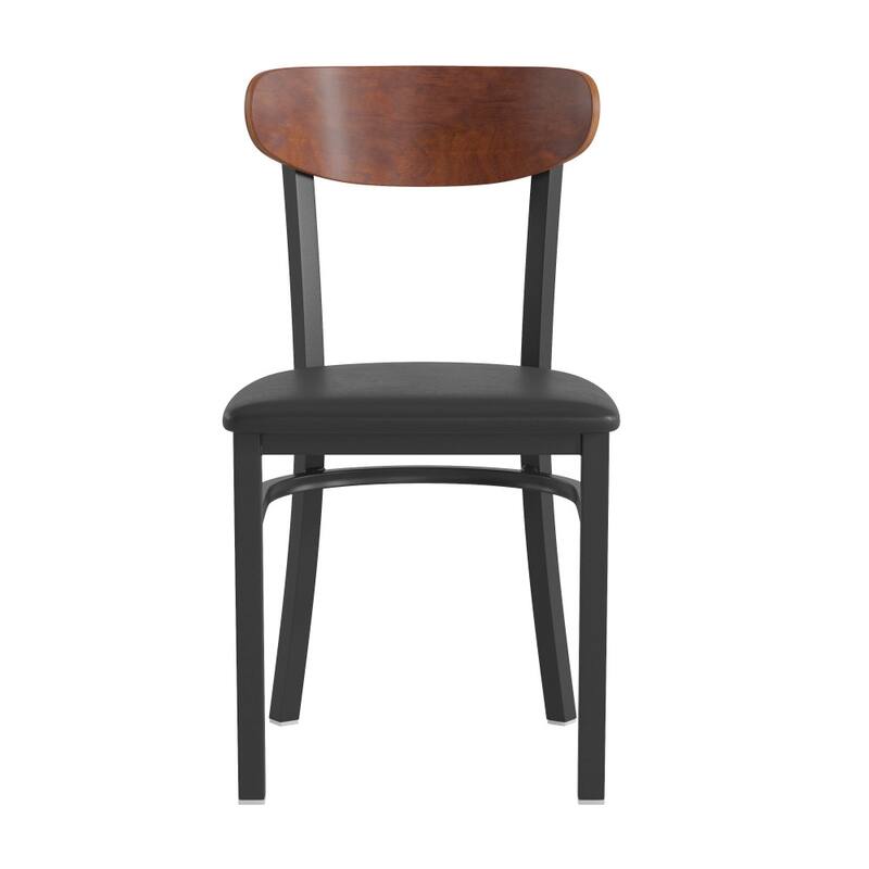 2PK Commercial Metal Dining Chairs with Boomerang Back