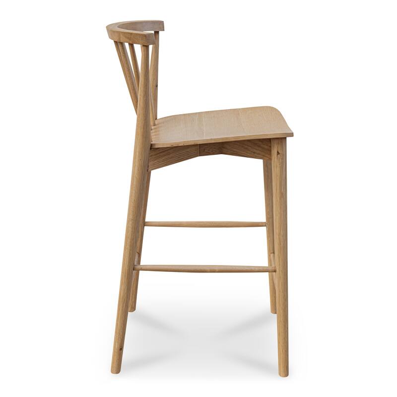 NADAAL STUDIOS Briar Counter Stool, Solid Walnut Frame, Natural Walnut