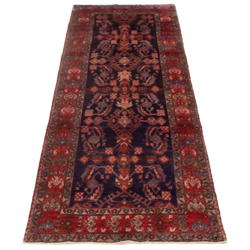 ECARPETGALLERY Hand-knotted Andelz Navy Wool Rug - 3'7 x 10'6