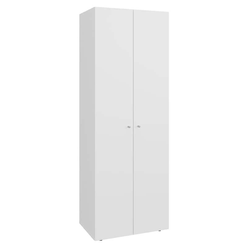 Home 2 Door Closet System, Four Fixed Shelves, Compact Wardrobe for Bedroom Organization, Freestanding Storage Furniture