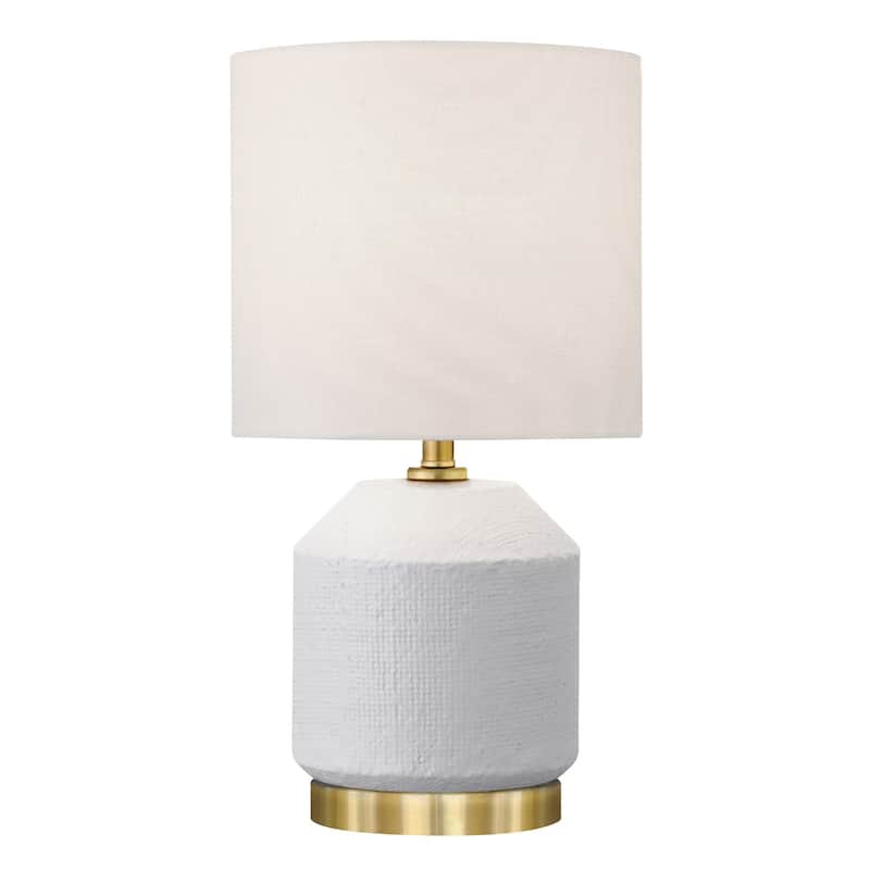 Ceramic Cylinder Table Lamp with Drum Shade for Living Room Decor - 5.5"W x 5.5"D x 15.13"H - Gold