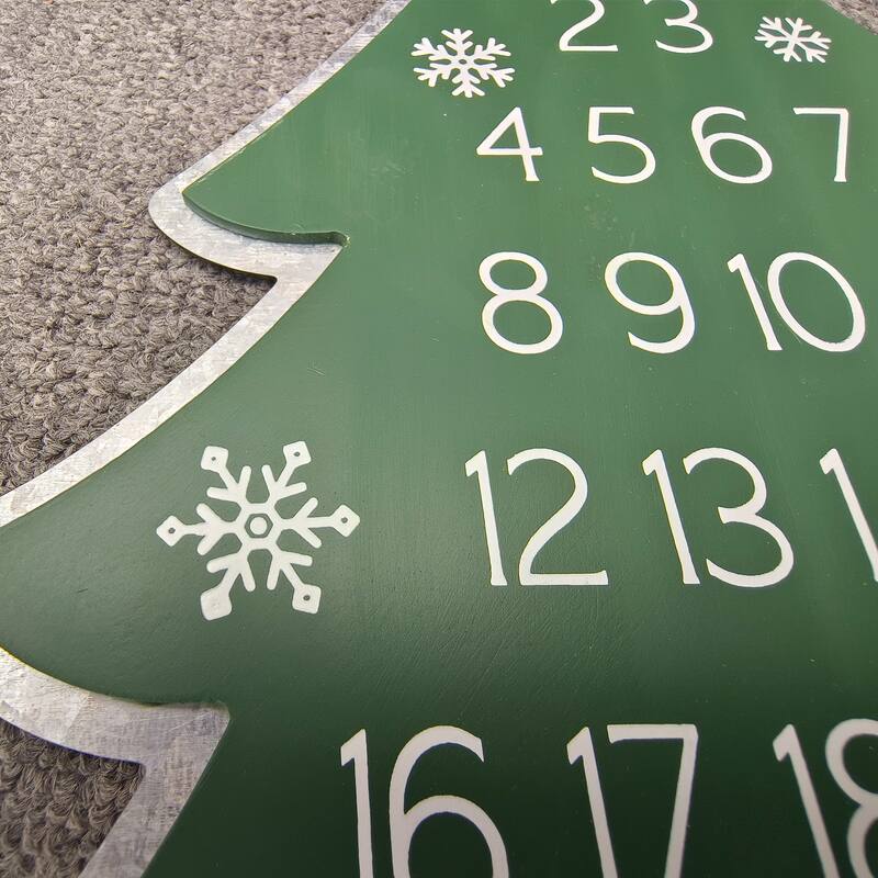 Christmas Tree Countdown Sign with Magnets,Advent Calendar Wall Decor - 17.13 X 12.5