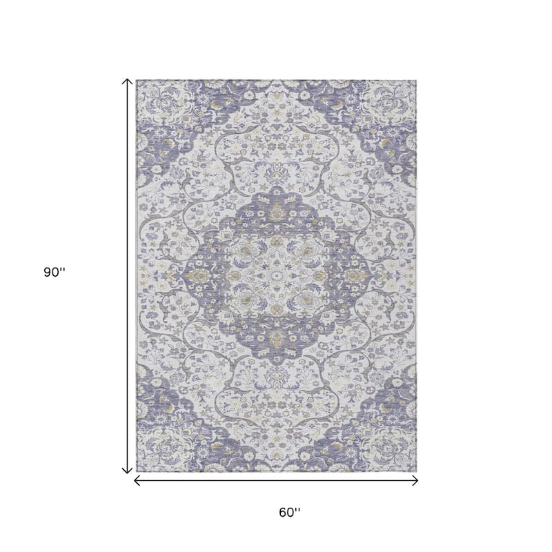 HomeRoots Medallion Traditional Rectangle Outdoor Rug