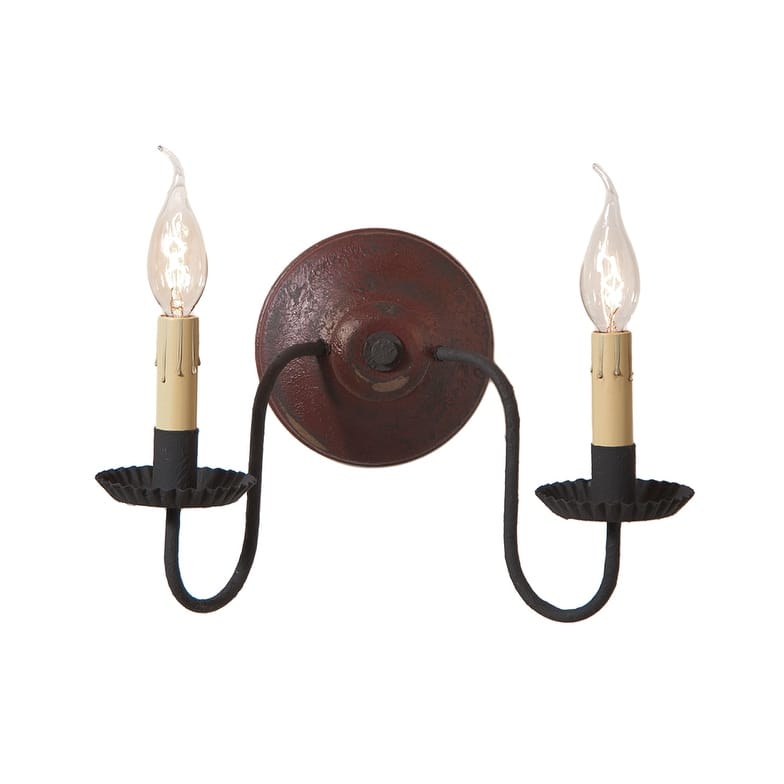 Ashford Wall Sconce In Plantation Red 12 Inches - 9 X 12.5 X 7.5 inches