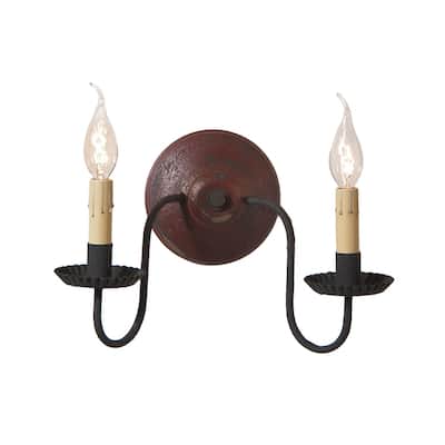 Ashford Wall Sconce In Plantation Red 12 Inches - 9 X 12.5 X 7.5 inches