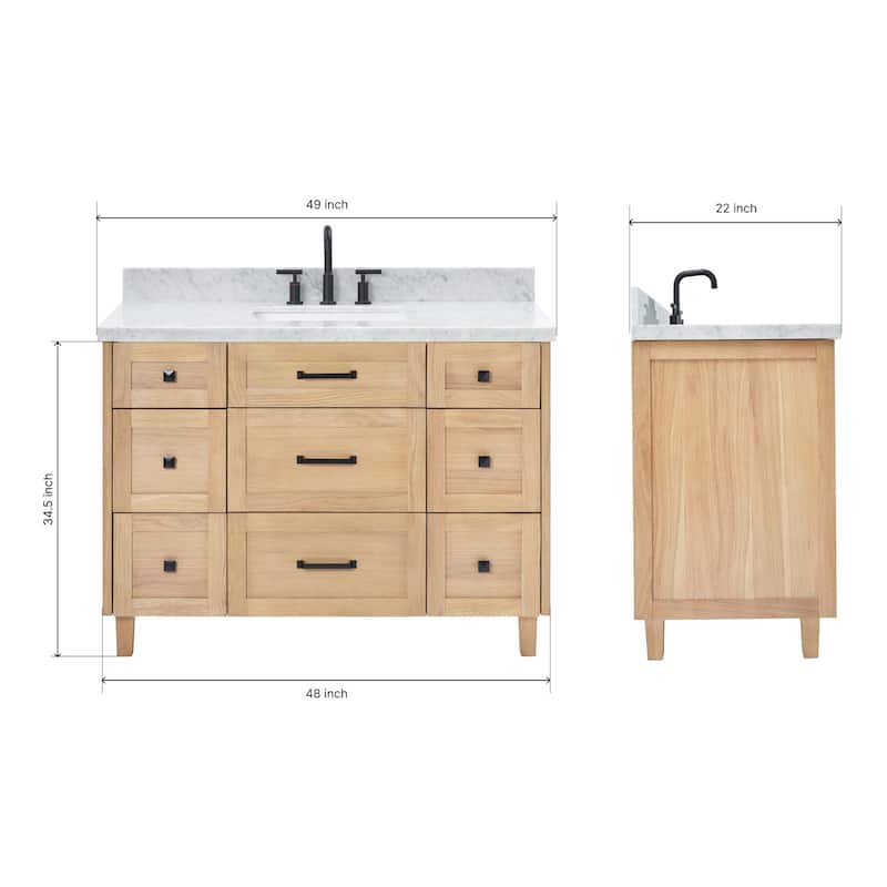 Ariel B49CWRVO Monroe 49" Free Standing Single Basin Vanity Set with