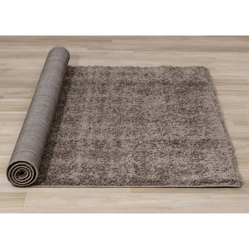 Brooklyn Collection - Taupe Shag Indoor Rug