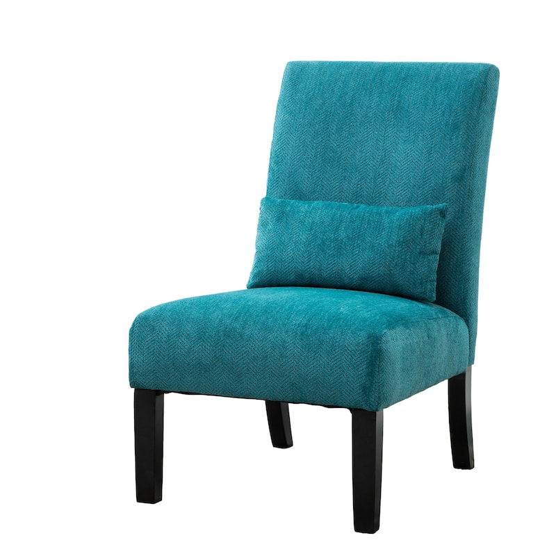 Teal Blue 31.75" High Back Polyester Accent Chair