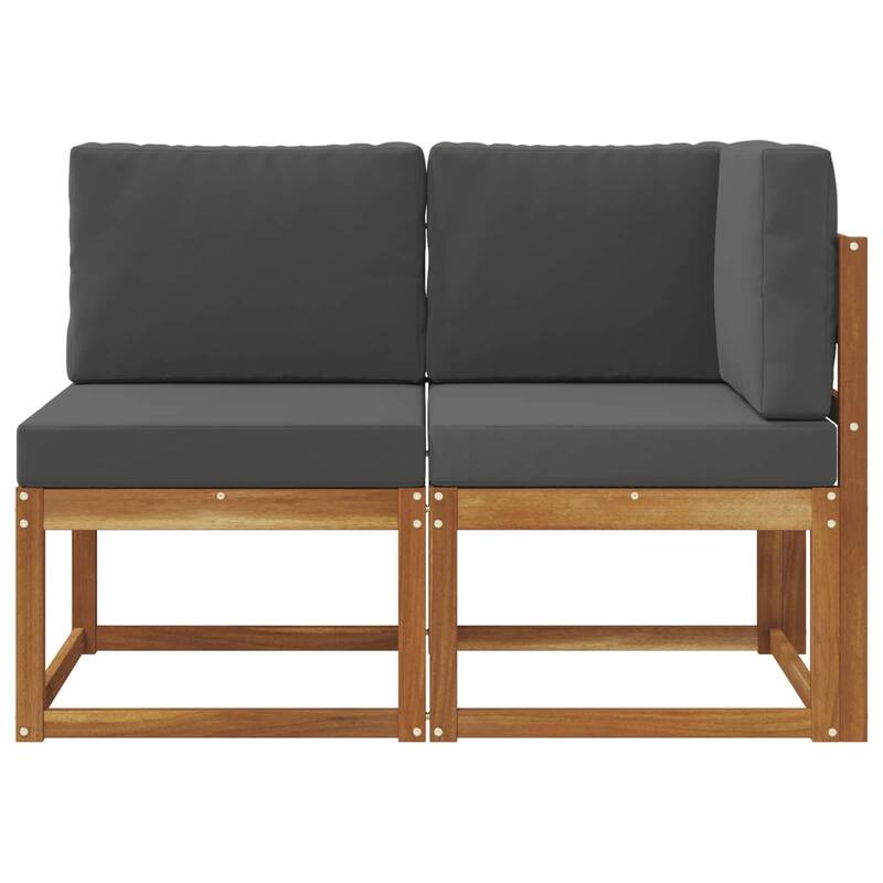 vidaXL 2 Piece Outdoor Middle Sofa Solid Acacia Wood