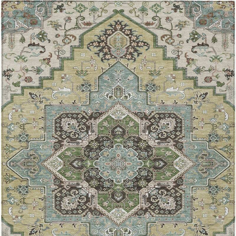 HomeRoots Oriental Traditional Rectangle Outdoor Rug