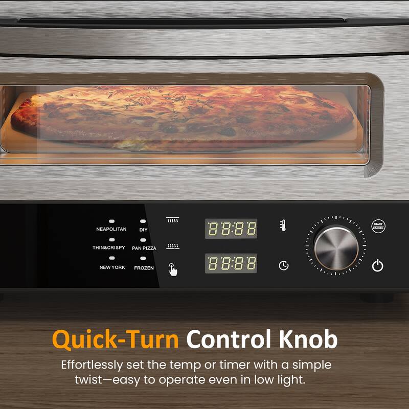 Electric Indoor Pizza Oven with 6 Presets