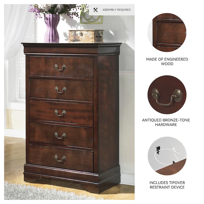 Alisdair Two Drawer Dark Brown Nightstand