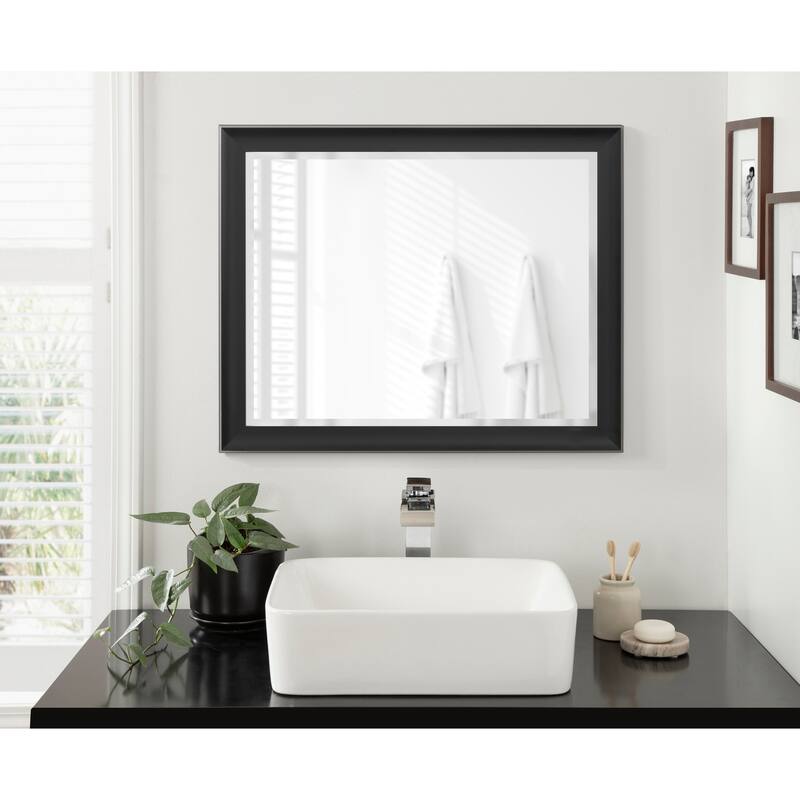 Kate and Laurel Scoop Framed Beveled Wall Mirror