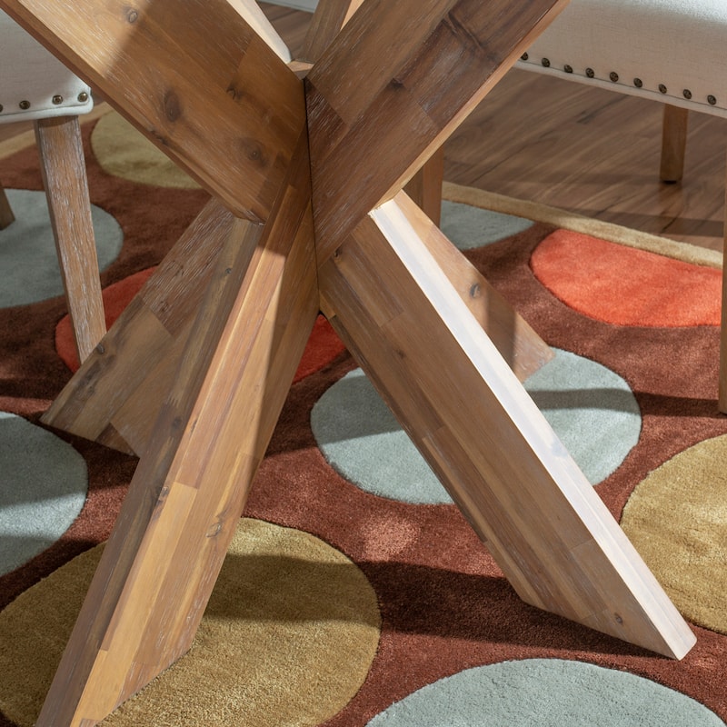 Allard X-base Round Glass Dining Table (Table Only)